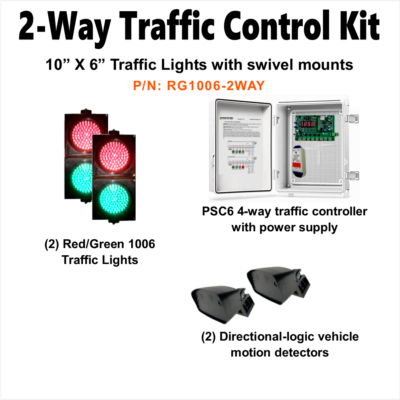 Red Green lights to control traffic in parking garages or truck yards