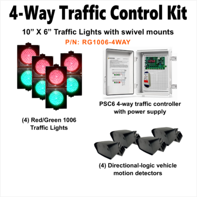 4-Way Traffic Control Kit system for parking facilities