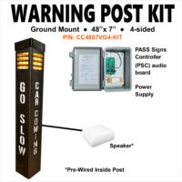 Car Coming Warning Post - Ground mounted warning system for parking exits