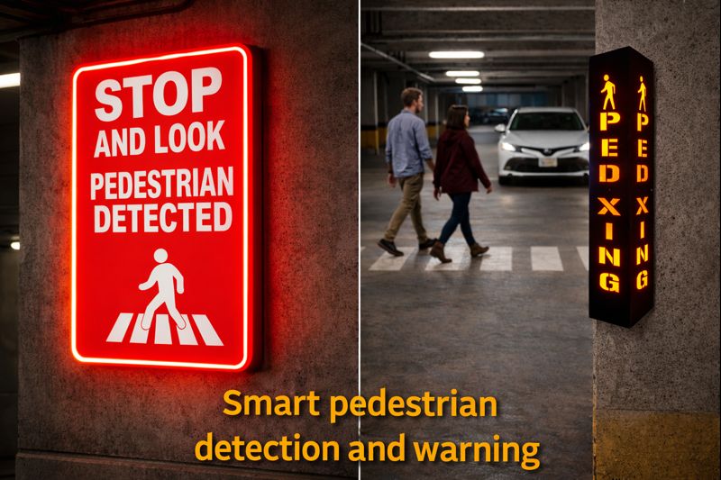 parking crosswalk warning system