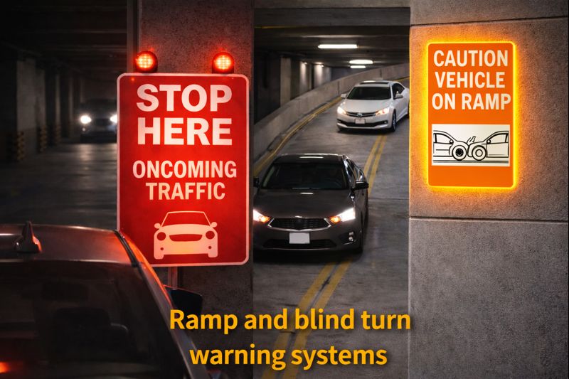 Smart message flashing warning parking signs