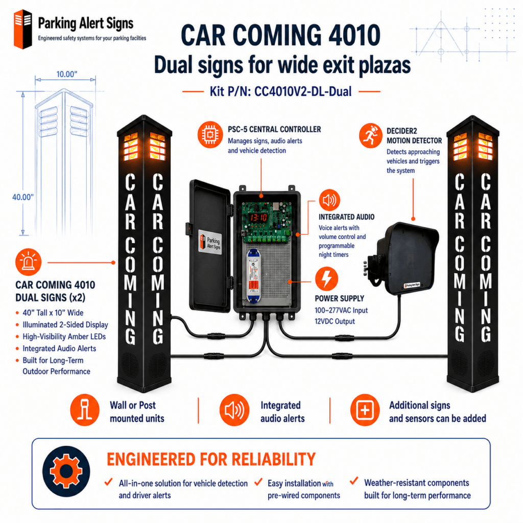 Car Coming 4010 Dual Signs Wide Exit Kit