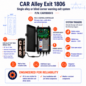 CAR1806 Vehicle Exiting Alley Warning Sign - Sign Only