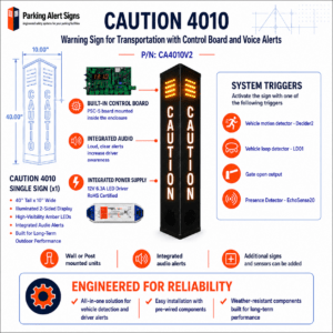 CAUTION 4010 Warning Sign for Transportation - Sign Only