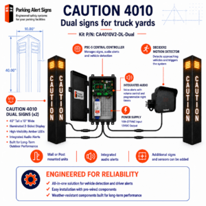 CAUTION 4010 Warning Sign for Transportation - Wide Exit Dual Kit