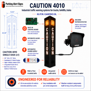 CAUTION 4010 Warning Sign for Transportation - Single Lane Kit