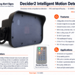 Product image of Decider2, showing the Decider2 intelligent vehicle motion detector for parking and access-control systems.
