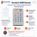 Product image of Decider2-Remote, showing the programming remote for the Decider2 intelligent vehicle motion detector.