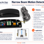 Product image of PS - Narrow Beam, showing the PS-Narrow ceiling-mounted vehicle motion detector for focused detection zones.