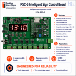 Product image of PSC-5 Intelligent Sign Control, showing the PSC-5 intelligent warning-sign control board or central controller.