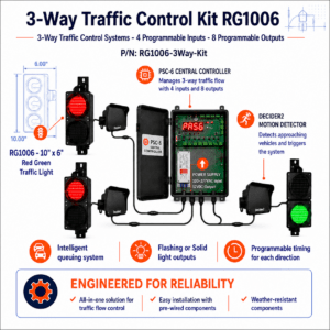 Traffic Light Control System with Sensors - 3-Way Traffic Control Kit