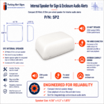 SP2 20-watt internal speaker for integrated parking warning signs, controller enclosures, and voice alert systems.