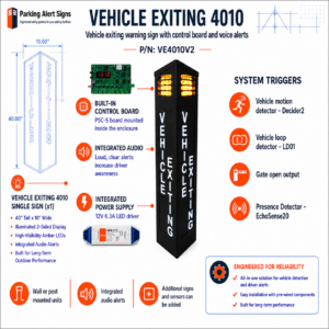 VEHICLE EXITING 4010 Warning Sign - Sign Only