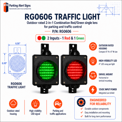 RG0606 single-lens red and green LED traffic light datasheet.
