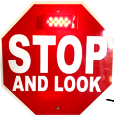 Flashing Stop Sign for Parking Garage